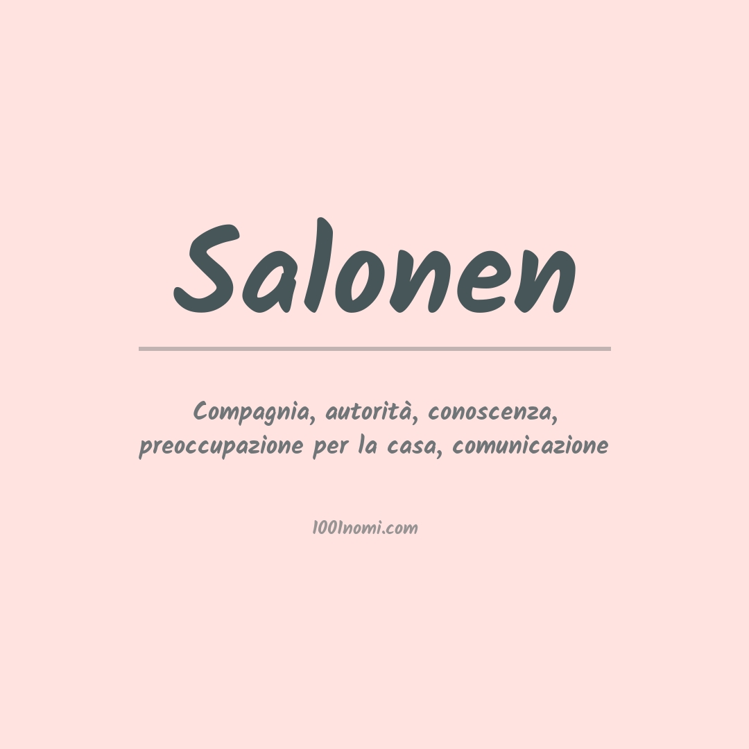 Significato del nome Salonen