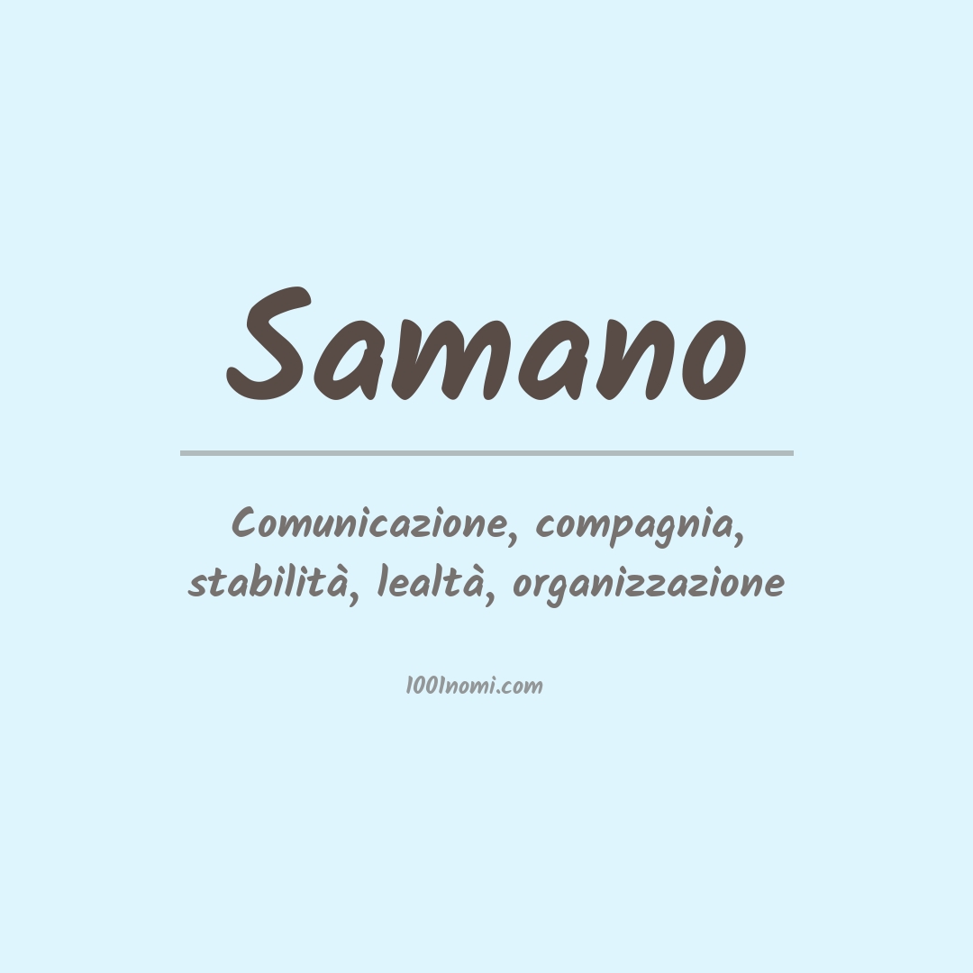 Significato del nome Samano