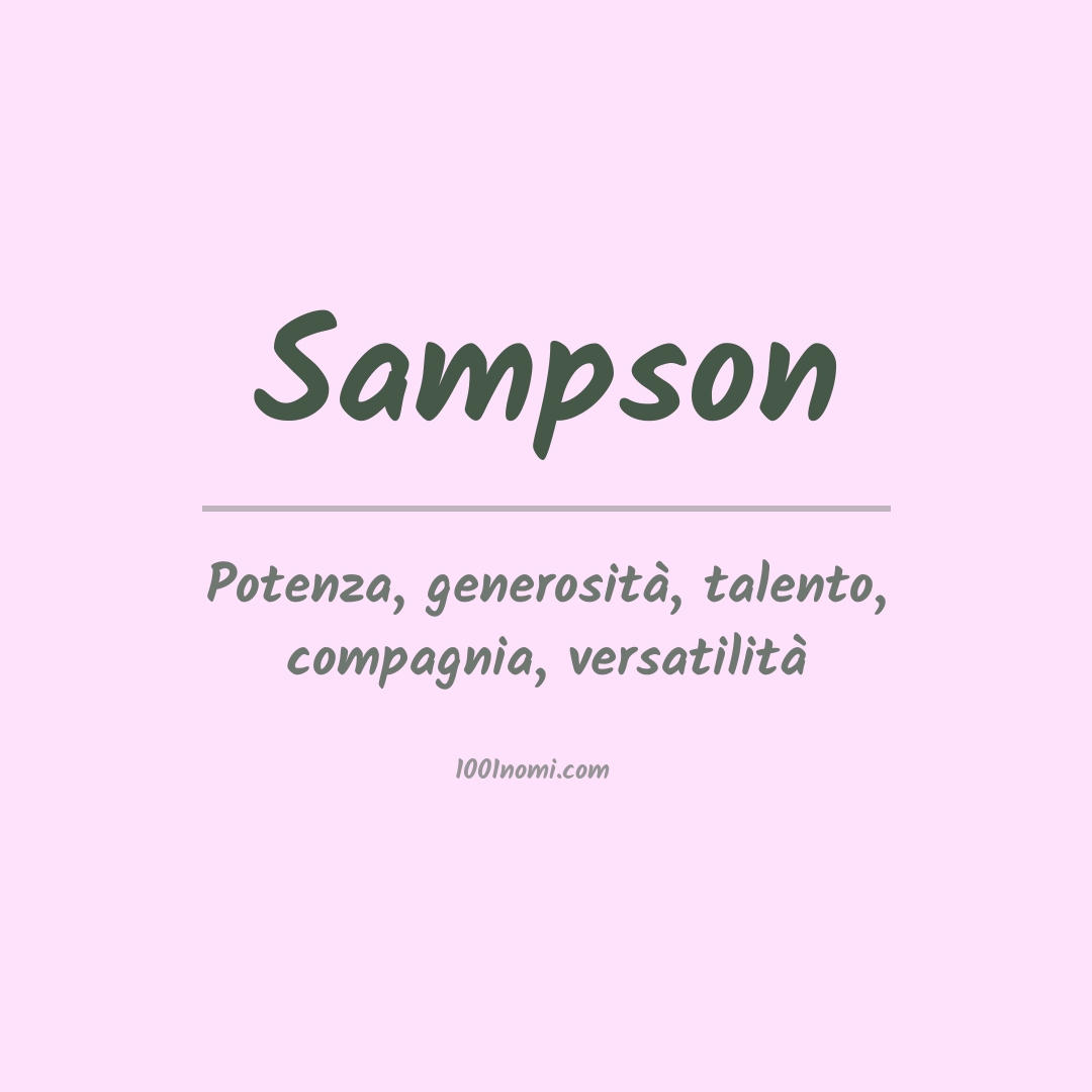 Significato del nome Sampson