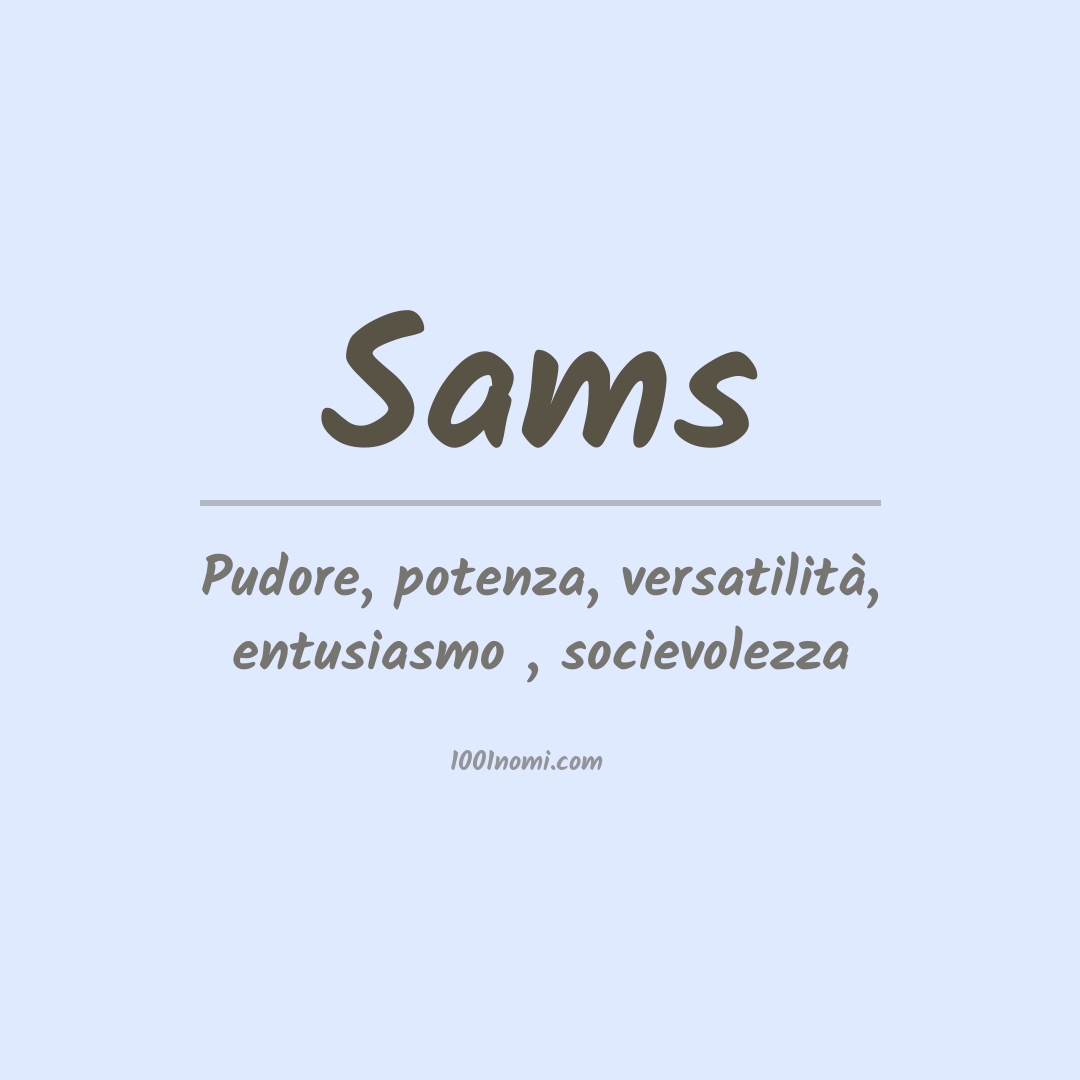 Significato del nome Sams