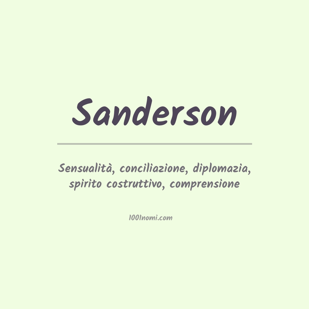 Significato del nome Sanderson