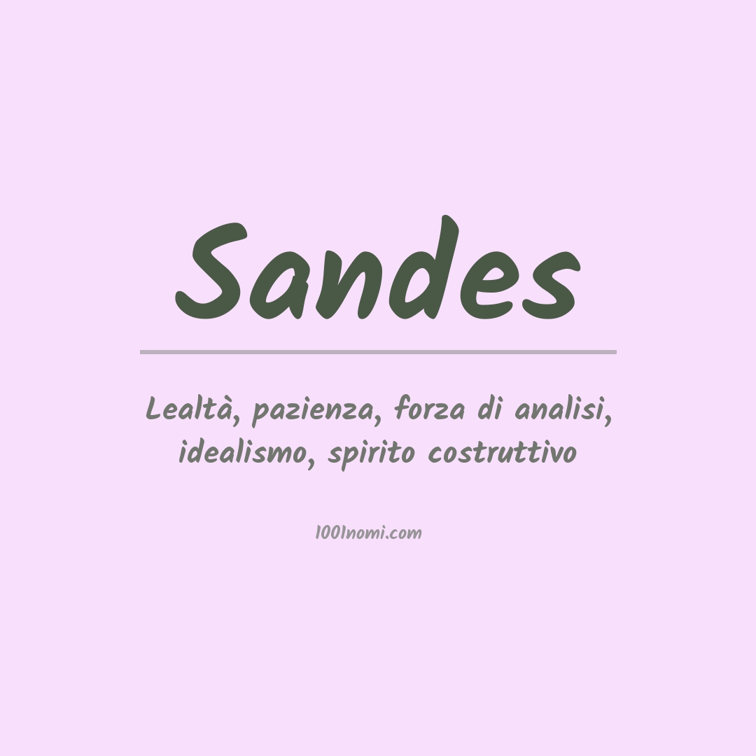 Significato del nome Sandes Significato del nome Sandes