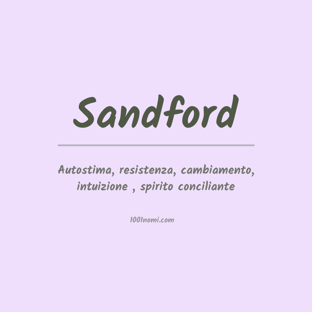 Significato del nome Sandford