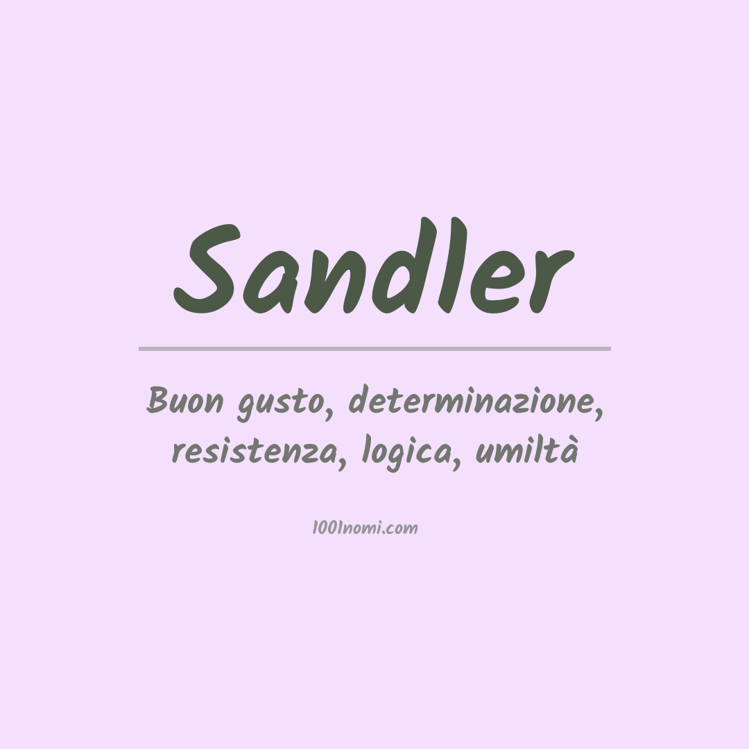 Significato del nome Sandler