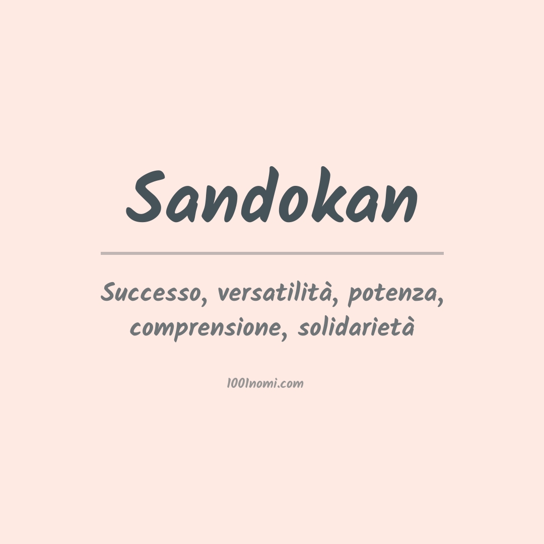 Significato del nome Sandokan Significato del nome Sandokan