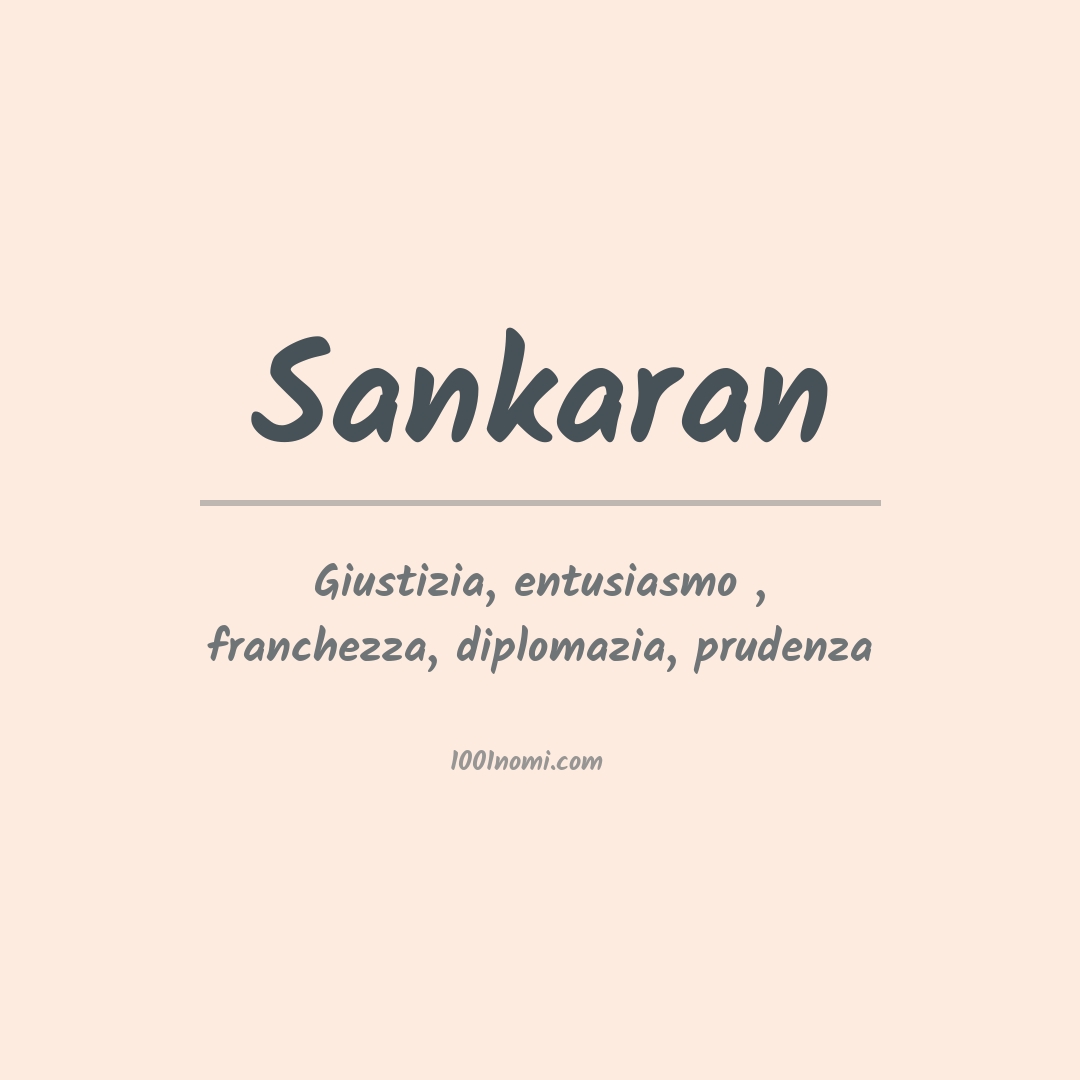 Significato del nome Sankaran