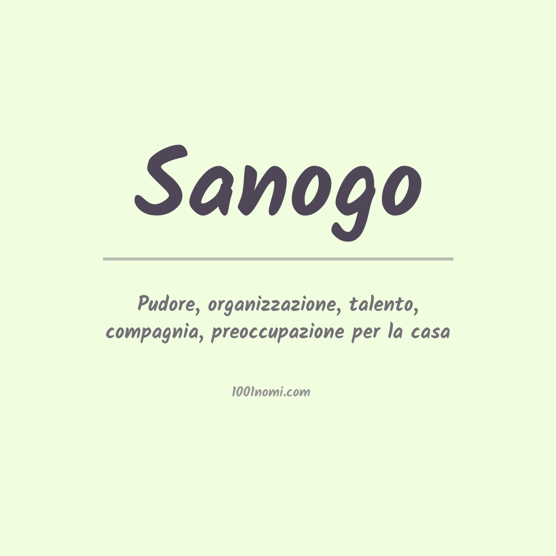 Significato del nome Sanogo