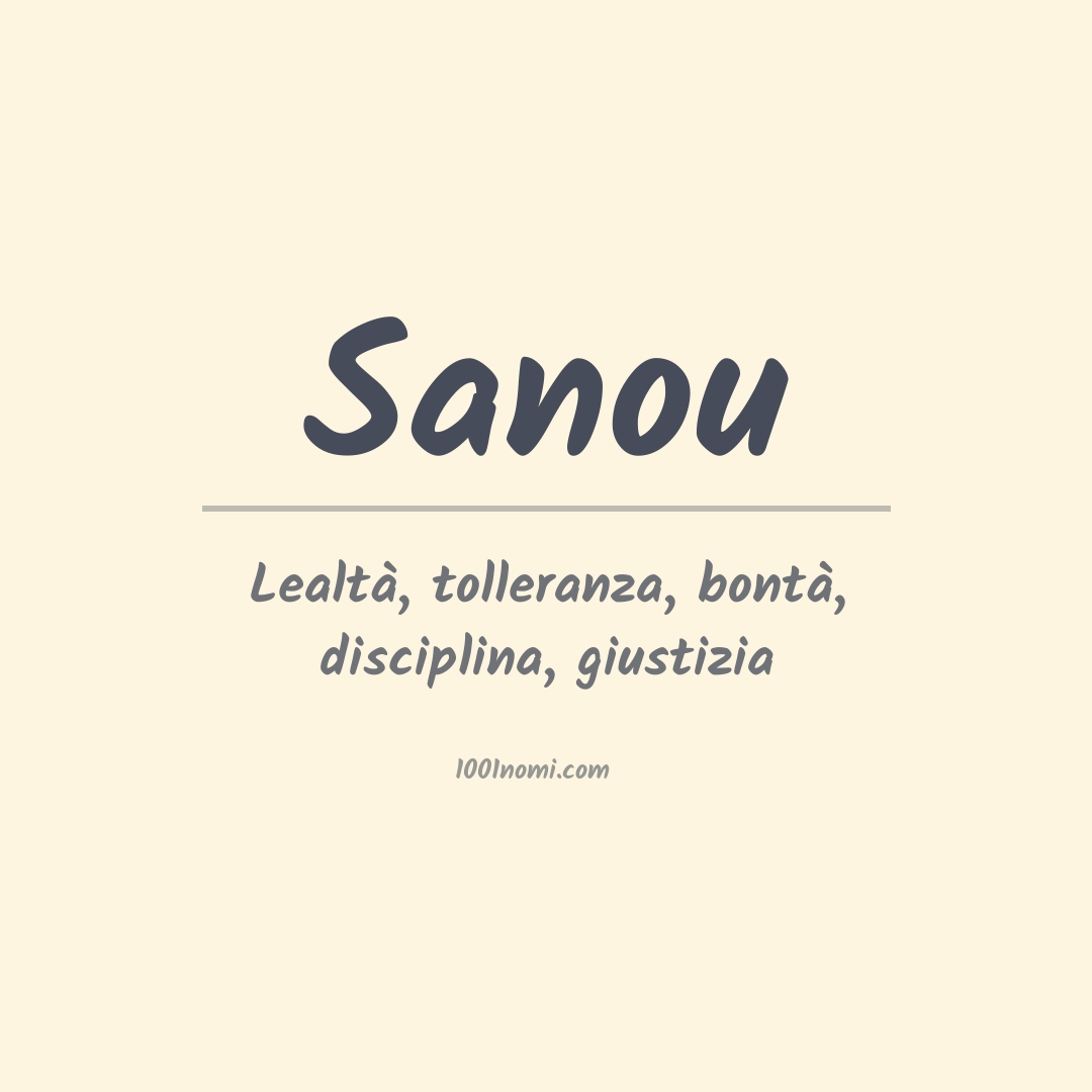 Significato del nome Sanou