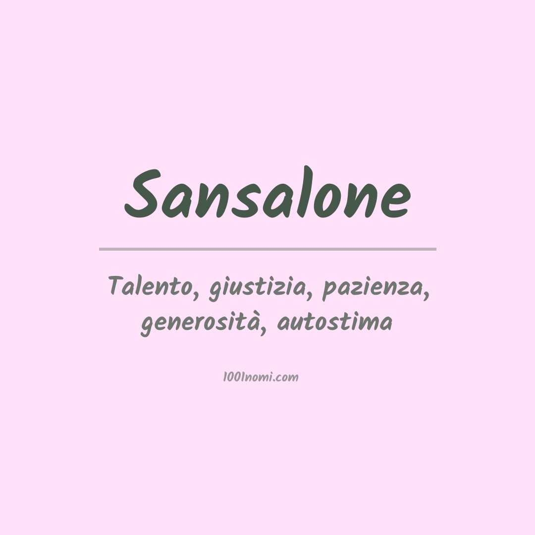 Significato del nome Sansalone