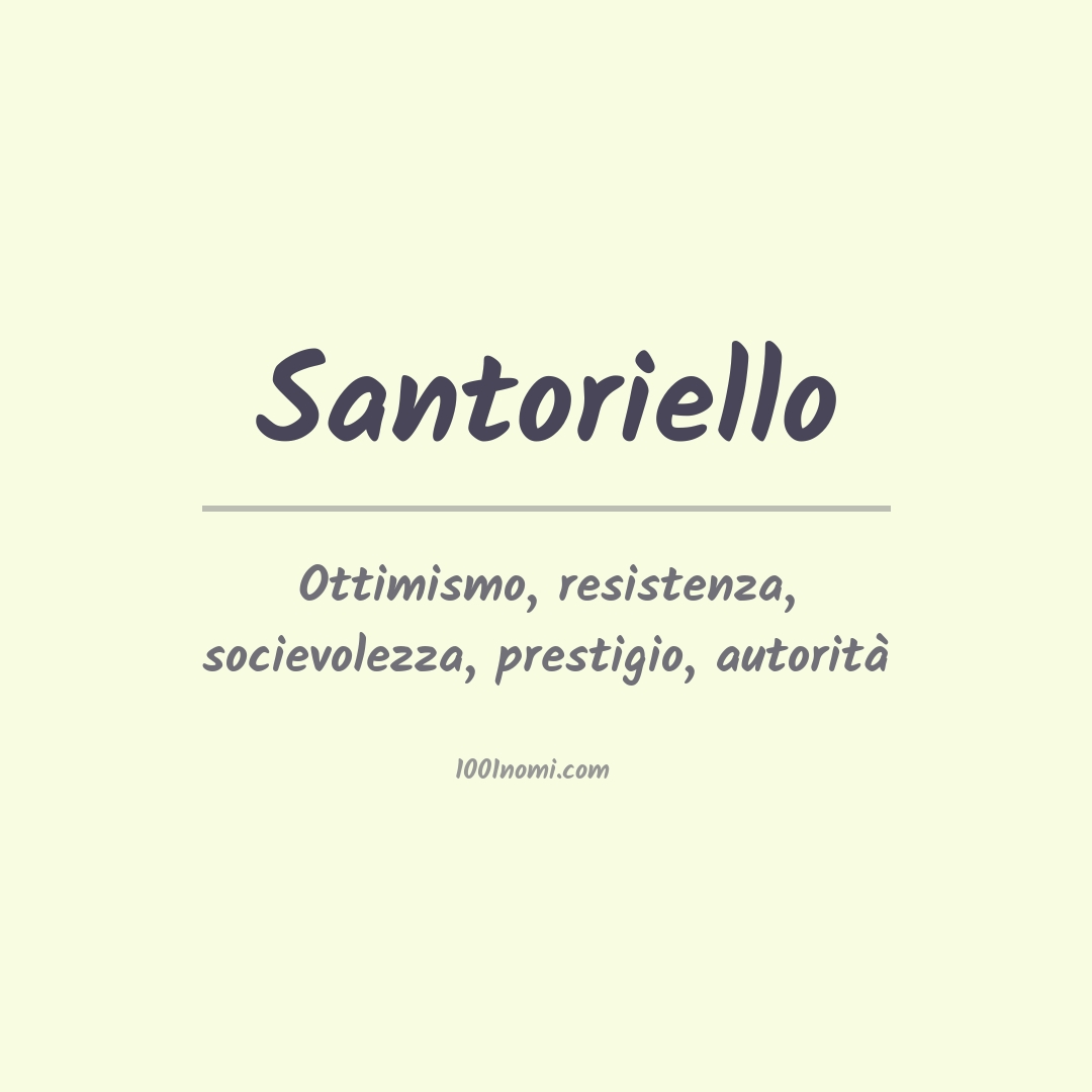 Significato del nome Santoriello