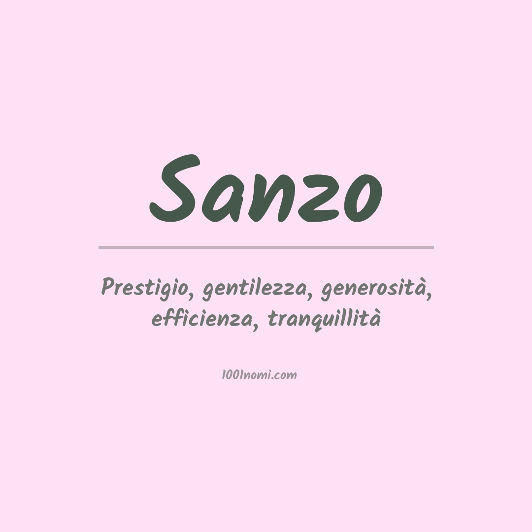 Significato del nome Sanzo