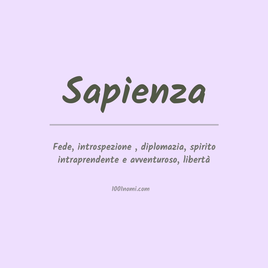 Significato del nome Sapienza