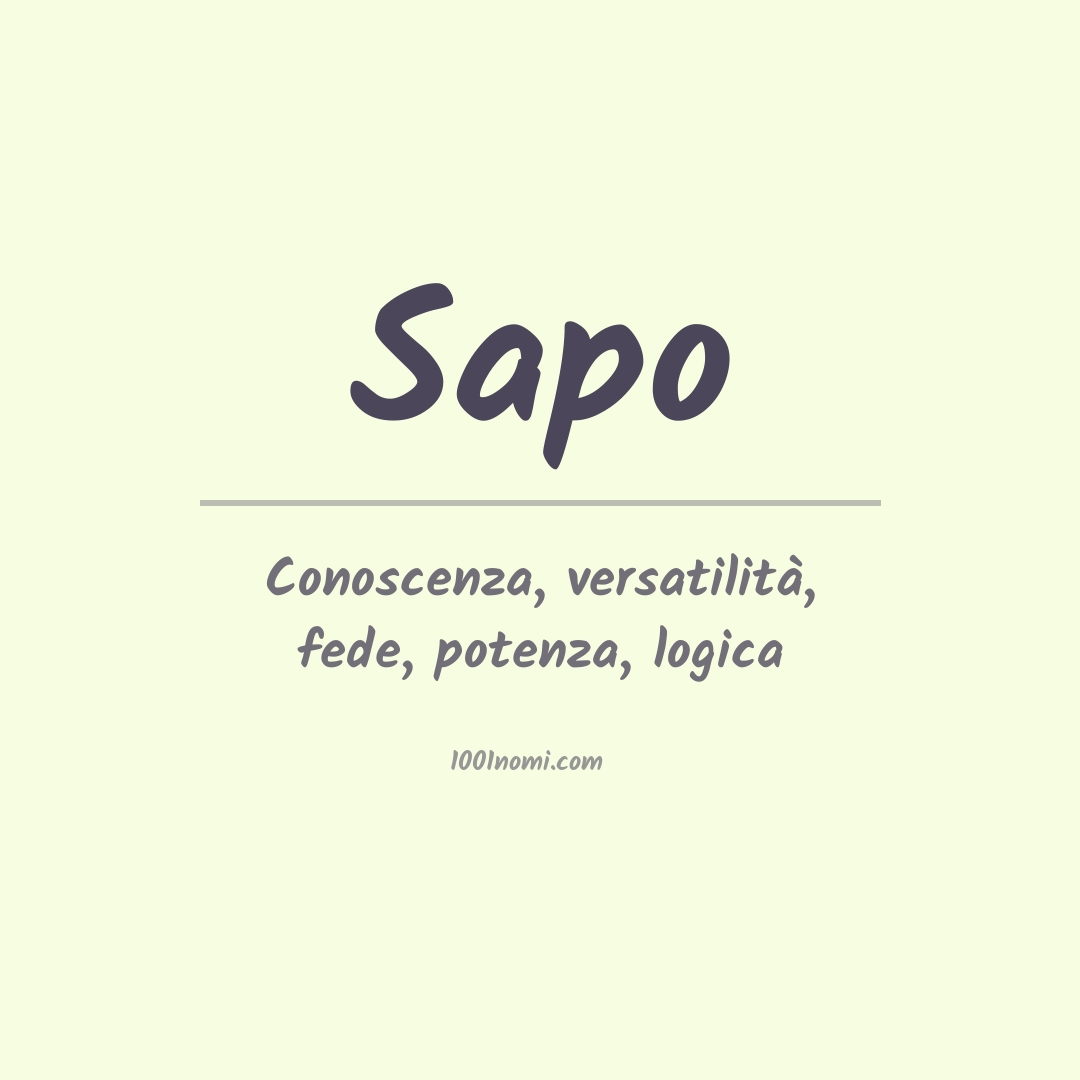Significato del nome Sapo Significato del nome Sapo