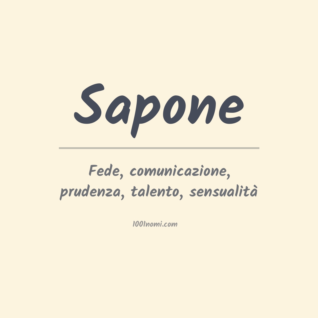 Significato del nome Sapone