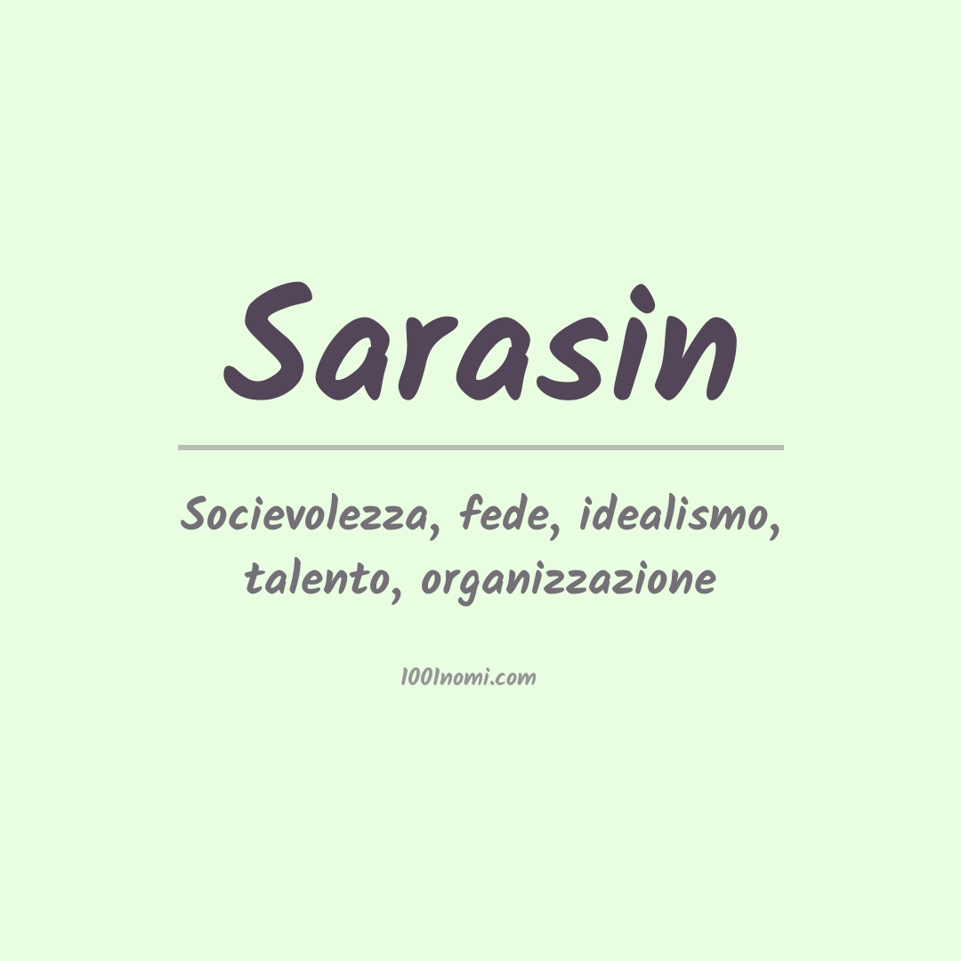 Significato del nome Sarasin