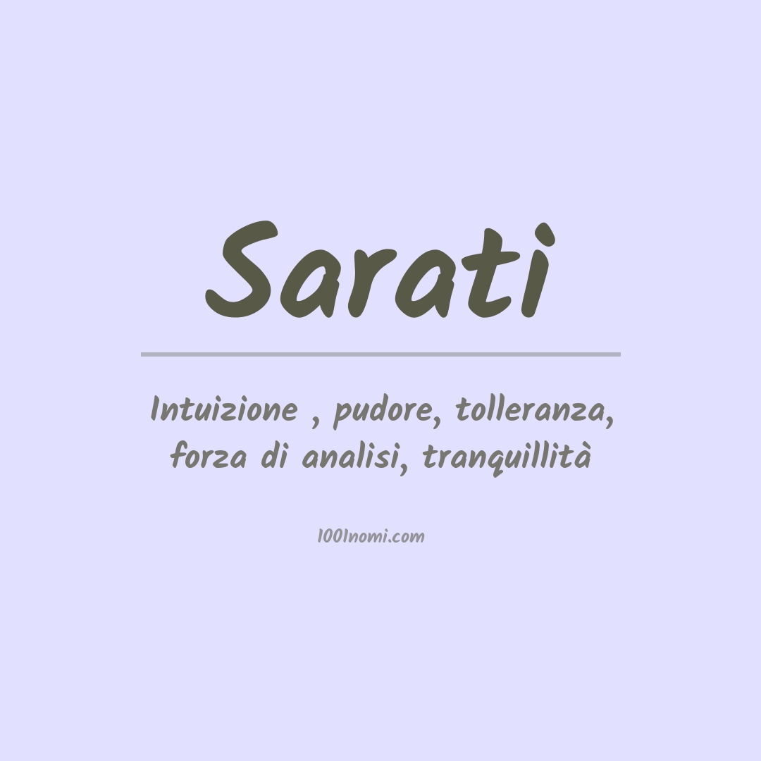Significato del nome Sarati