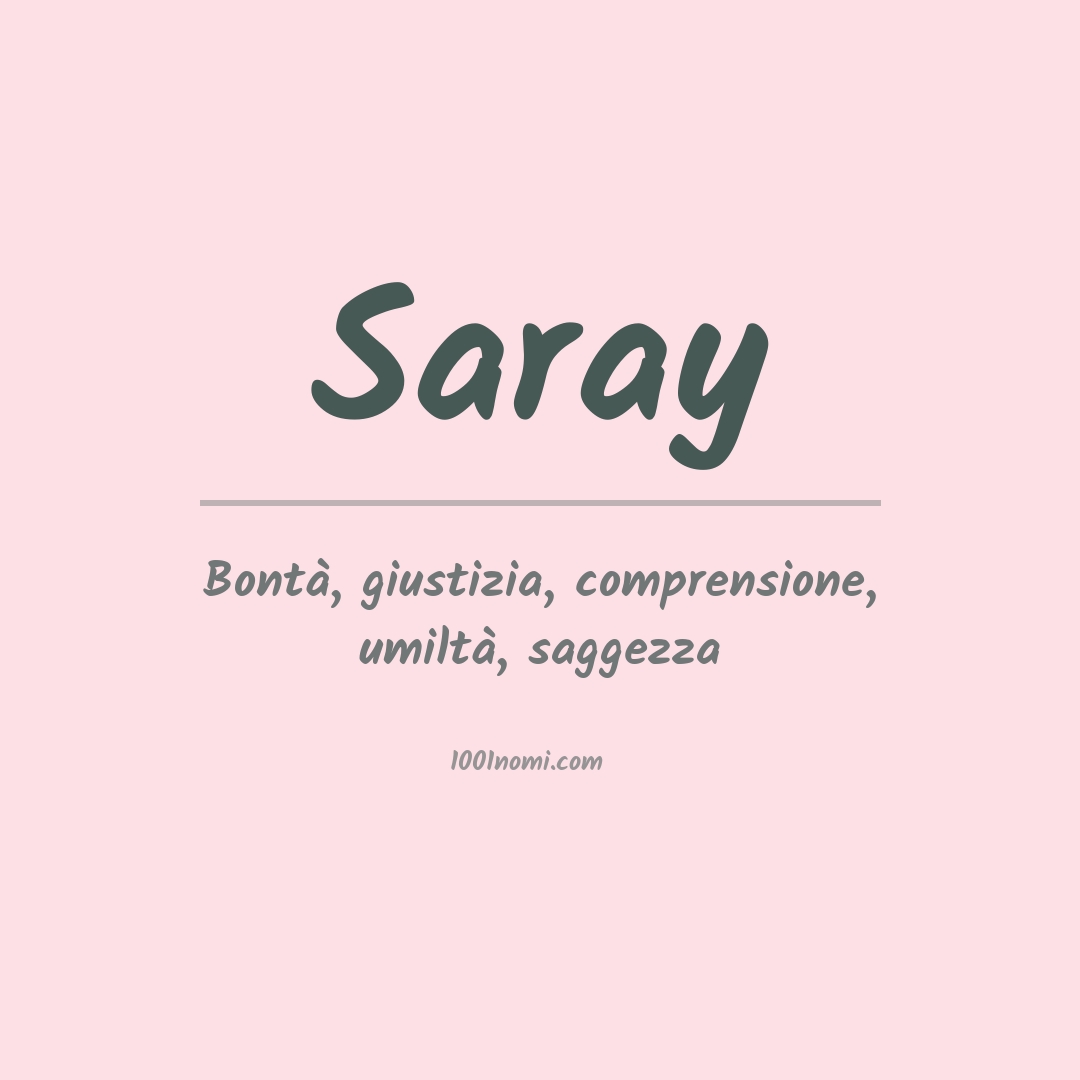 Significato del nome Saray