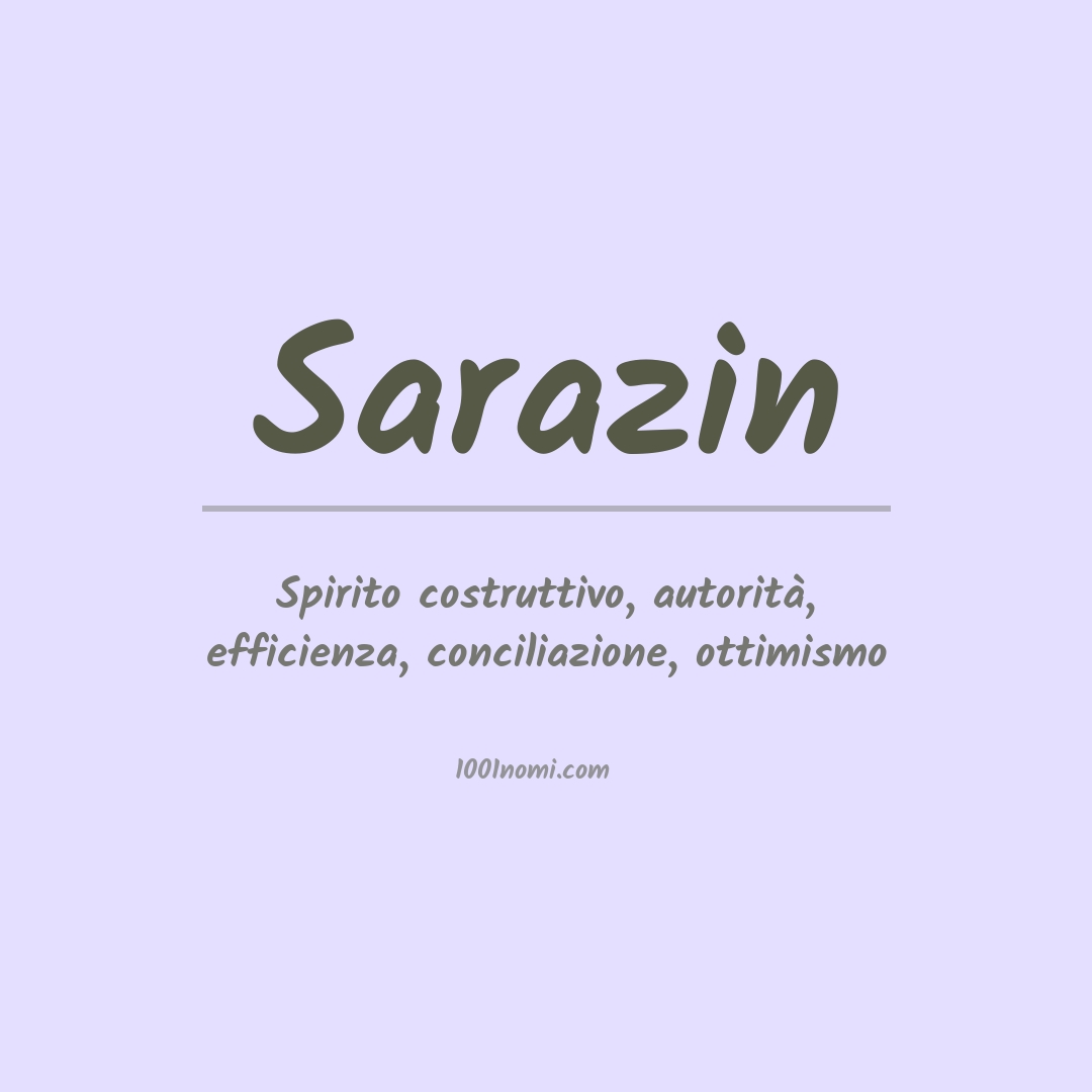 Significato del nome Sarazin