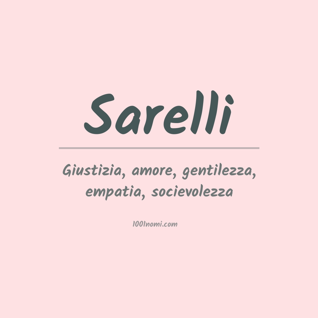 Significato del nome Sarelli