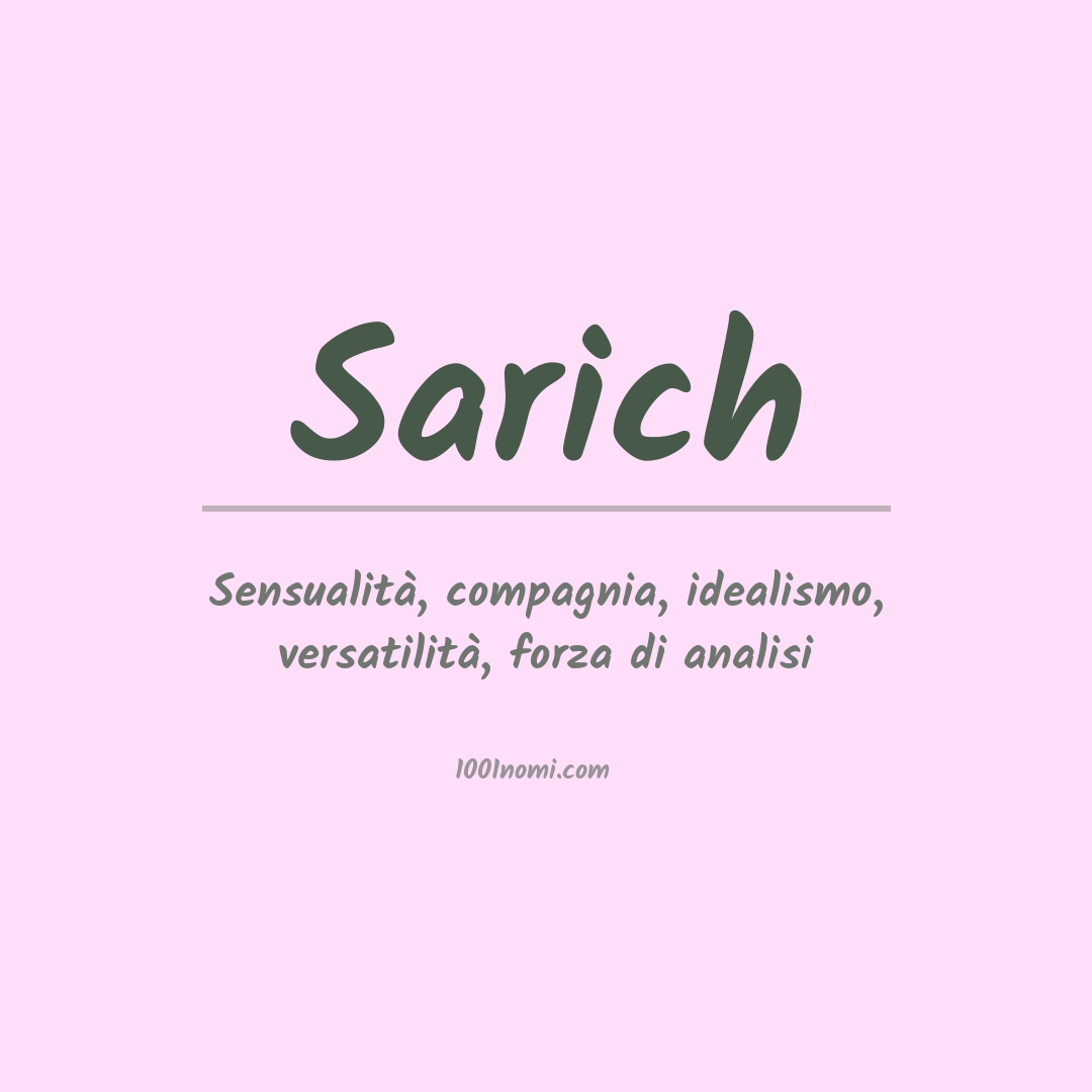 Significato del nome Sarich