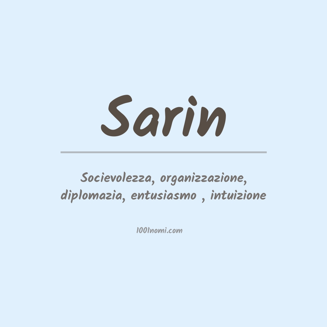 Significato del nome Sarin