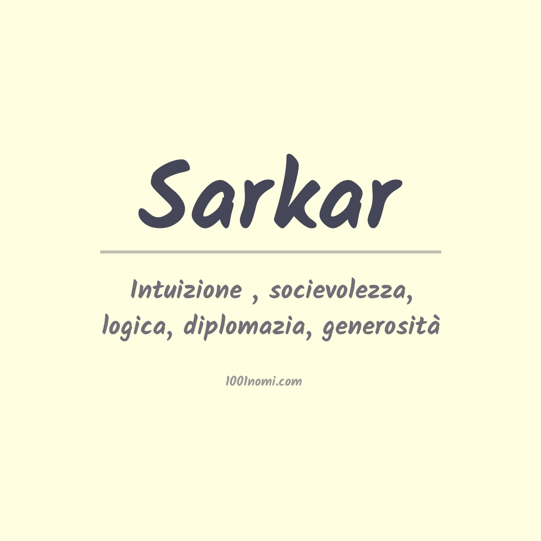 Significato del nome Sarkar