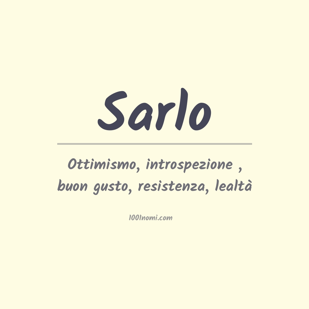 Significato del nome Sarlo