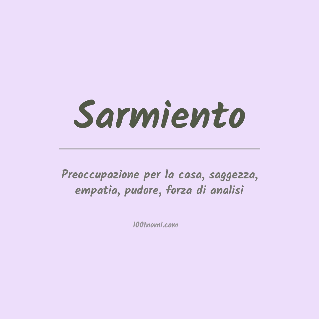 Significato del nome Sarmiento