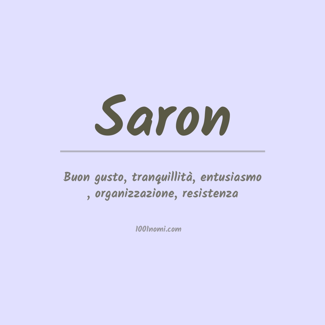 Significato del nome Saron