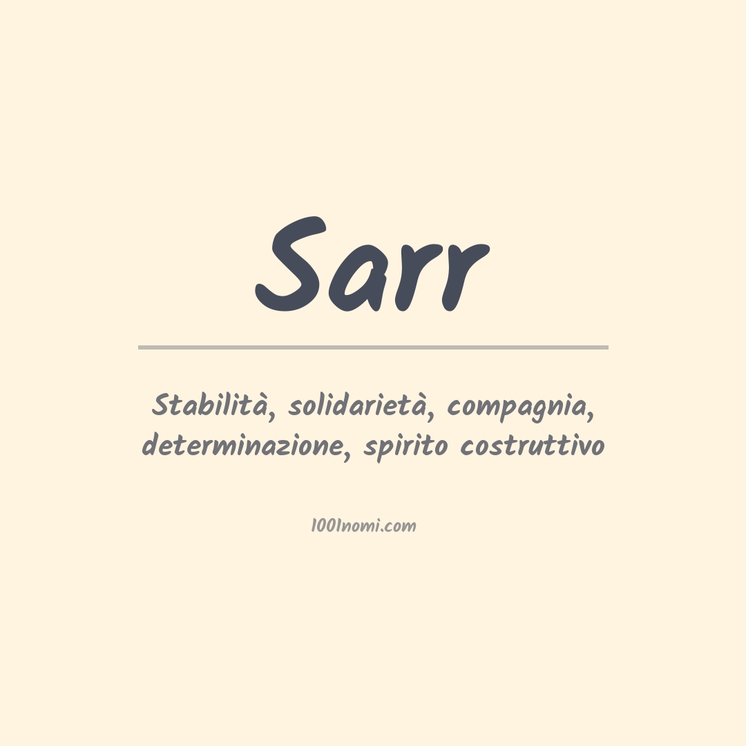 Significato del nome Sarr