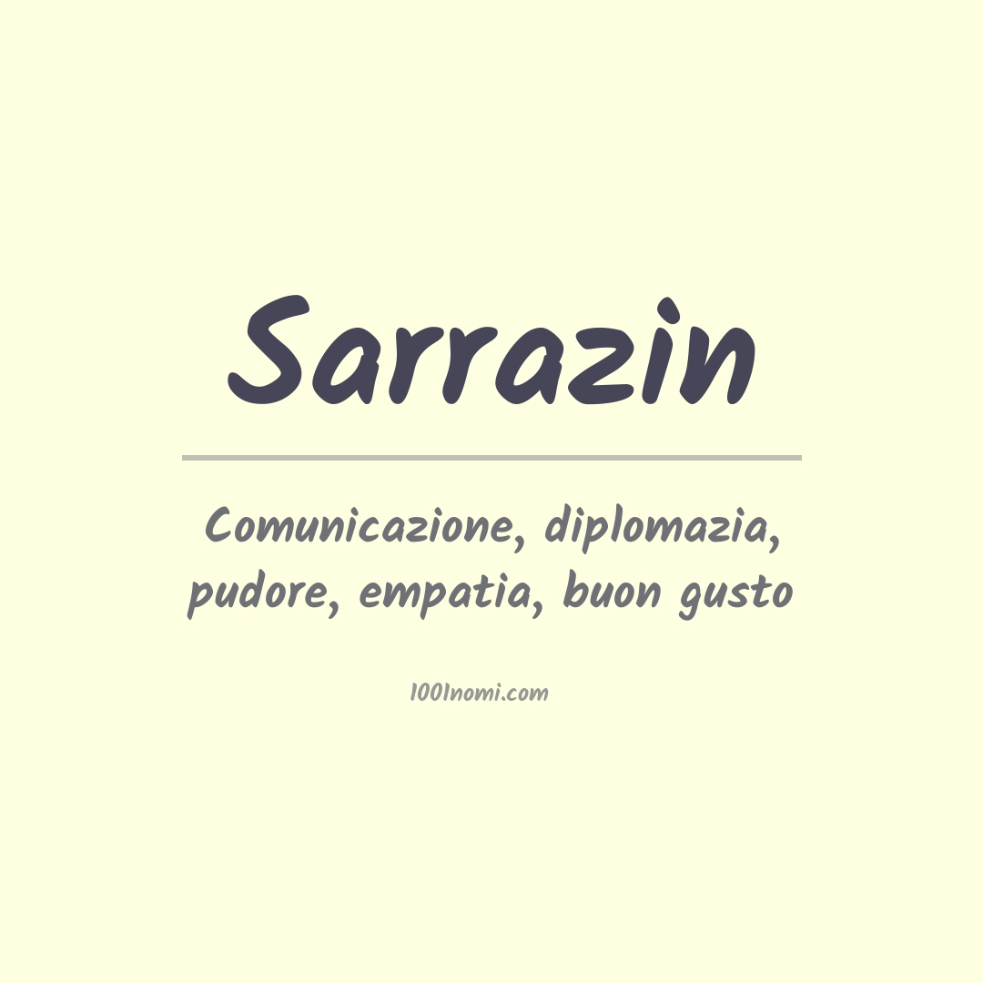 Significato del nome Sarrazin