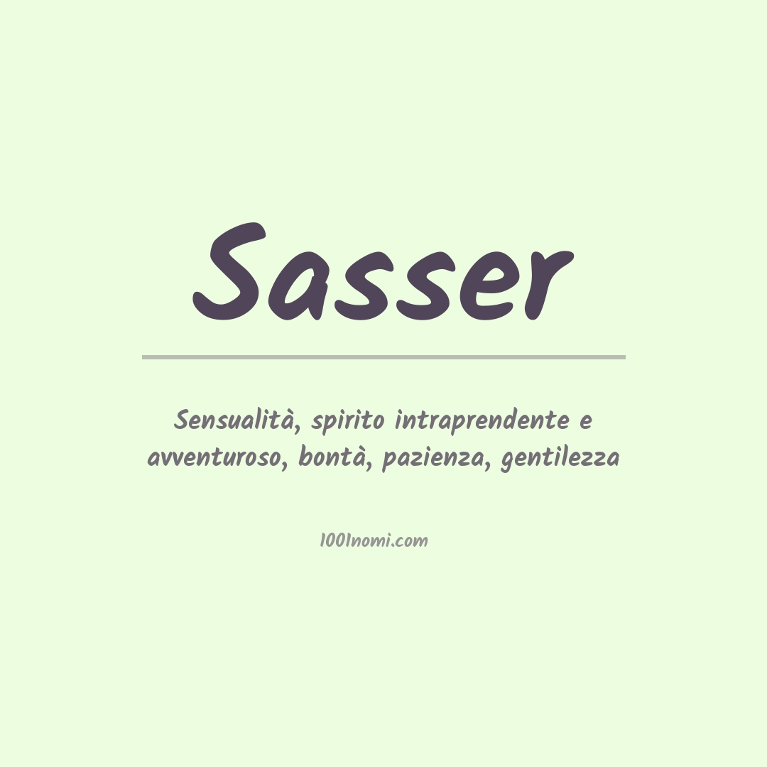 Significato del nome Sasser