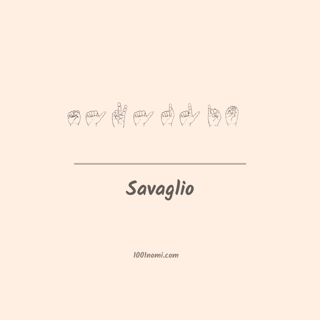 Savaglio nella lingua dei segni