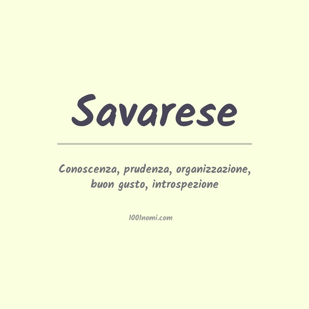 Significato del nome Savarese