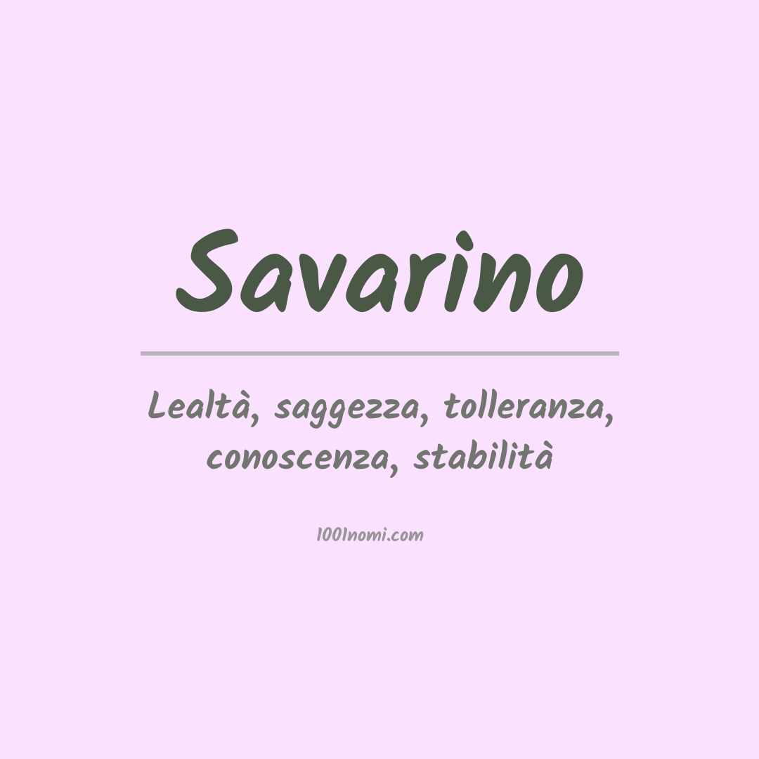 Significato del nome Savarino