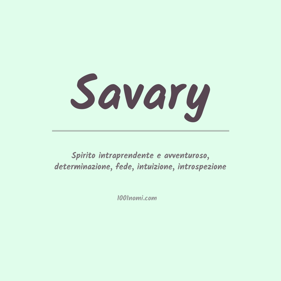 Significato del nome Savary