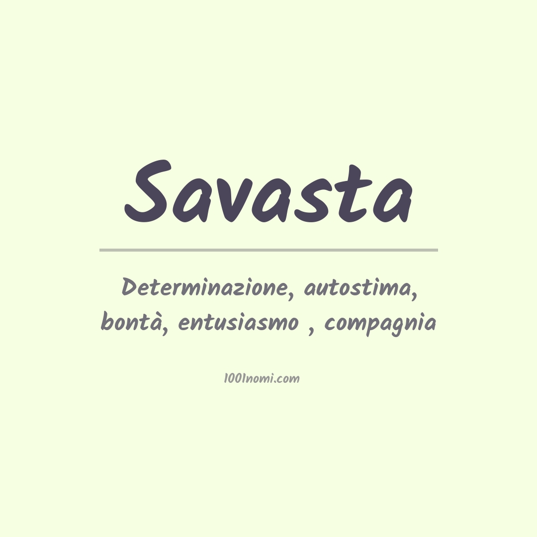 Significato del nome Savasta