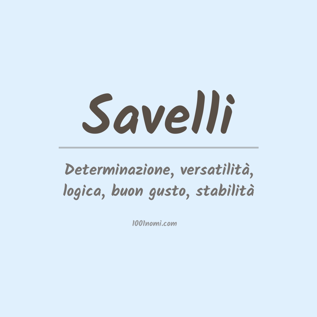 Significato del nome Savelli