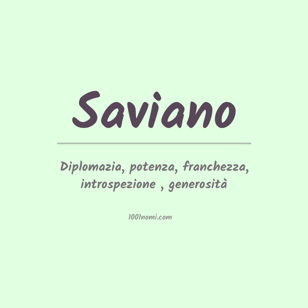 Significato del nome Saviano