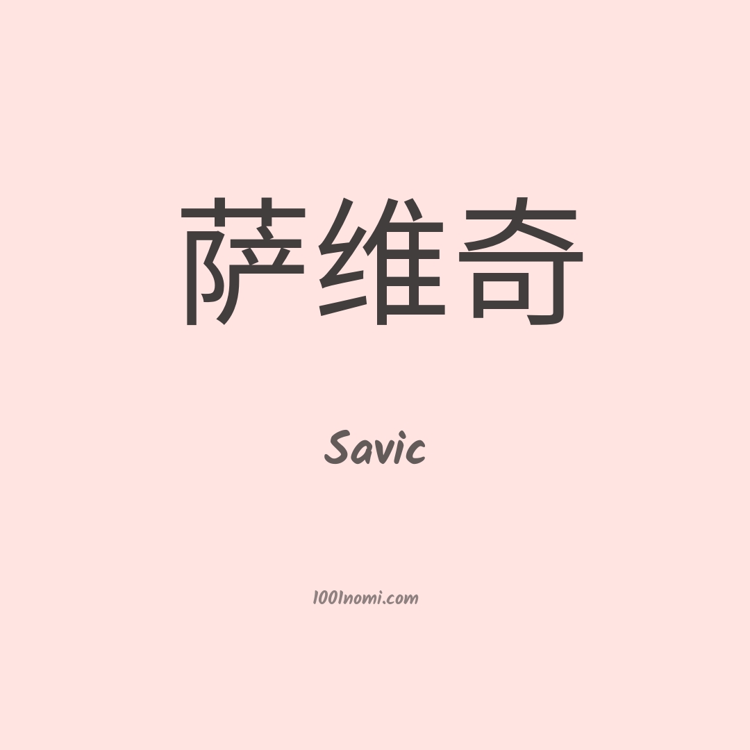 Savic in cinese Savic in cinese