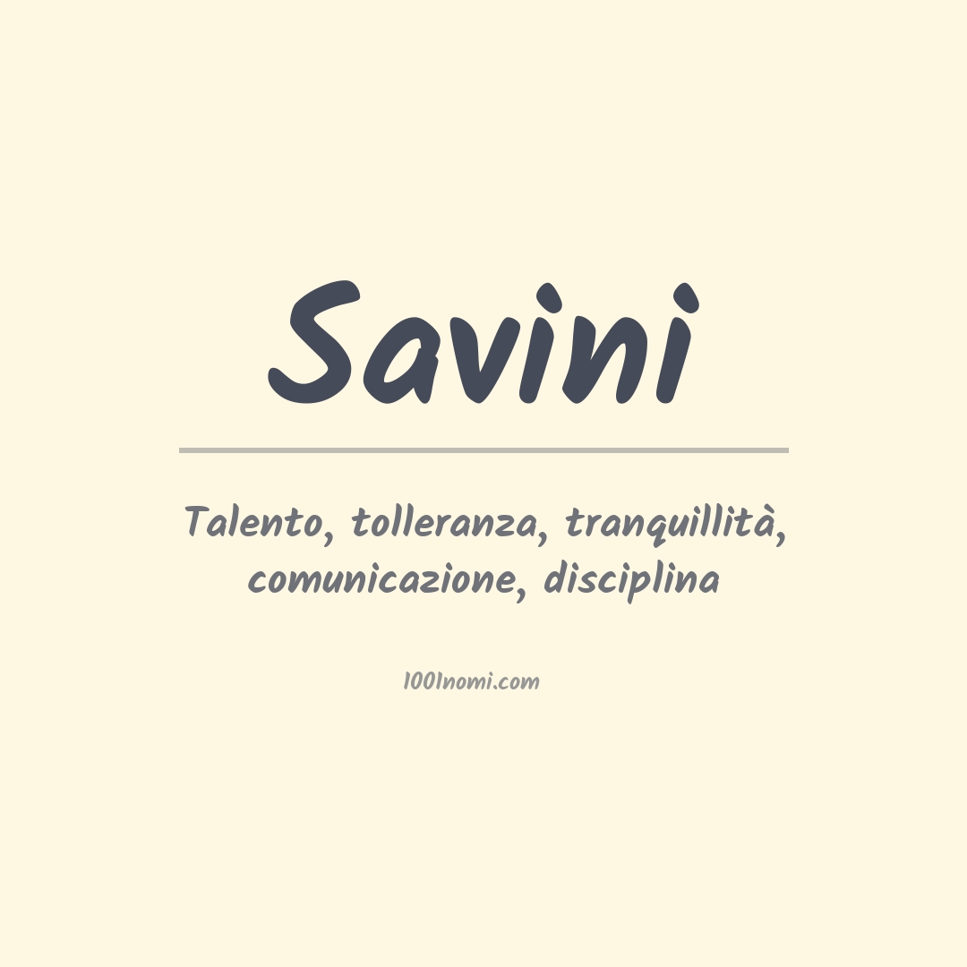 Significato del nome Savini