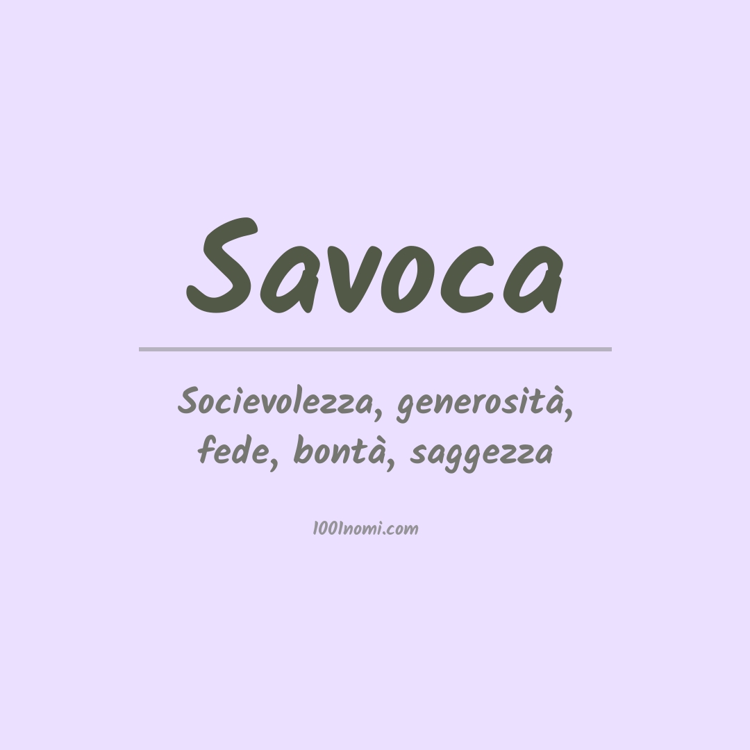 Significato del nome Savoca