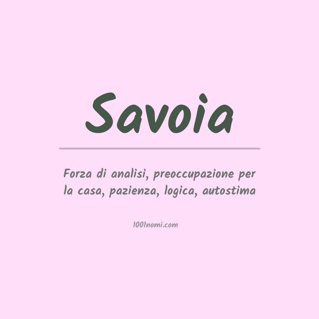 Significato del nome Savoia