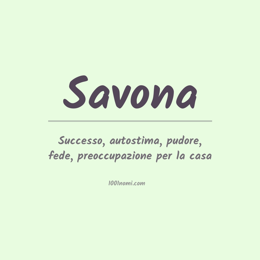 Significato del nome Savona