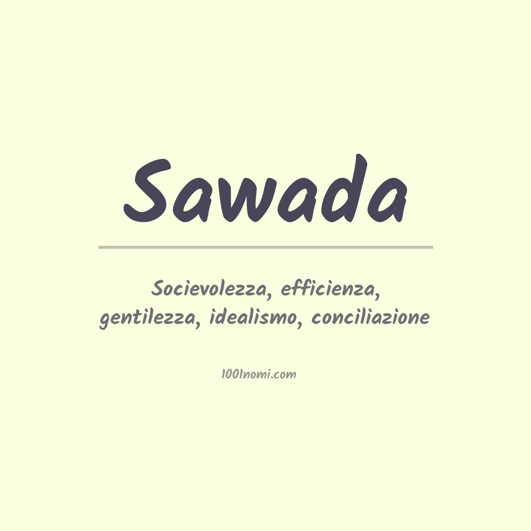 Significato del nome Sawada