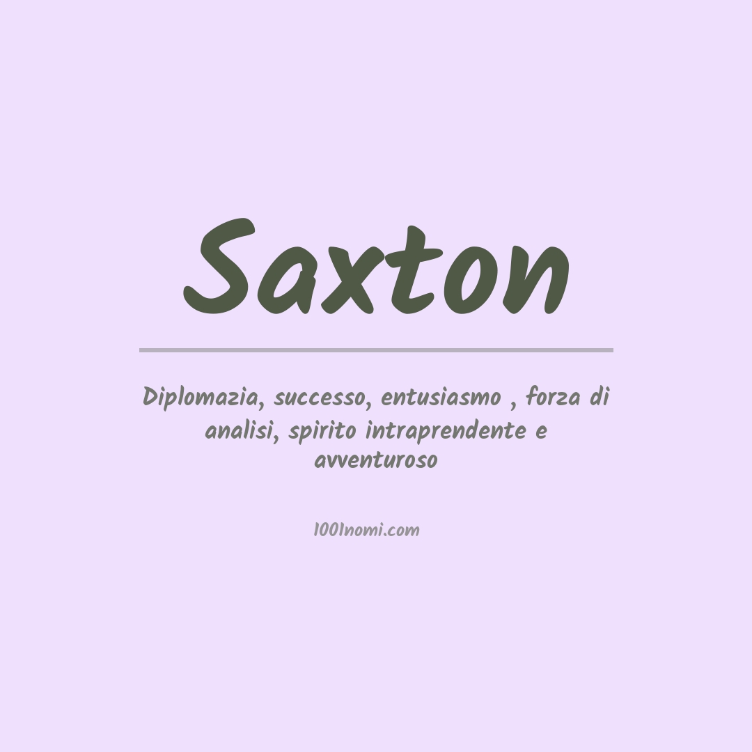 Significato del nome Saxton