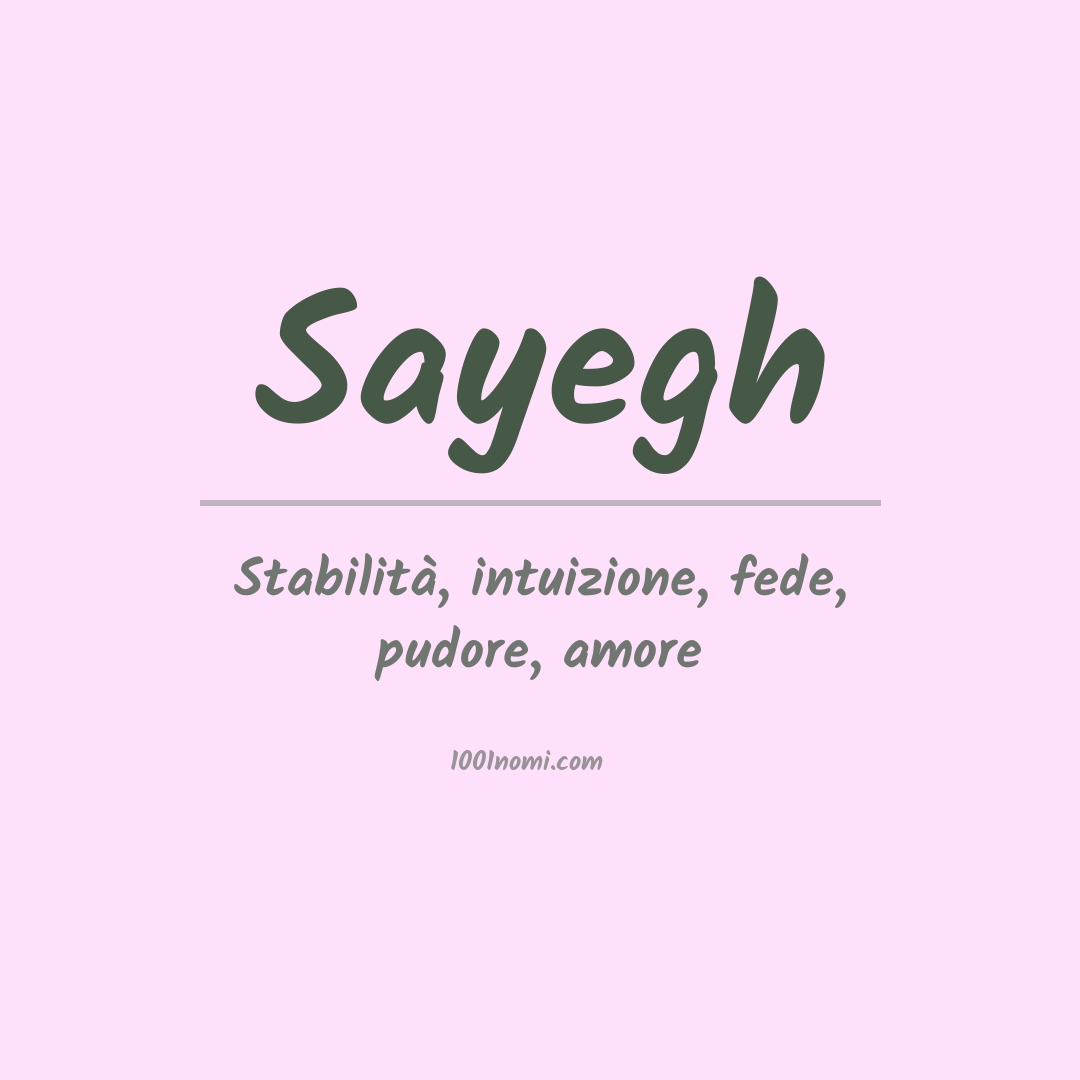 Significato del nome Sayegh