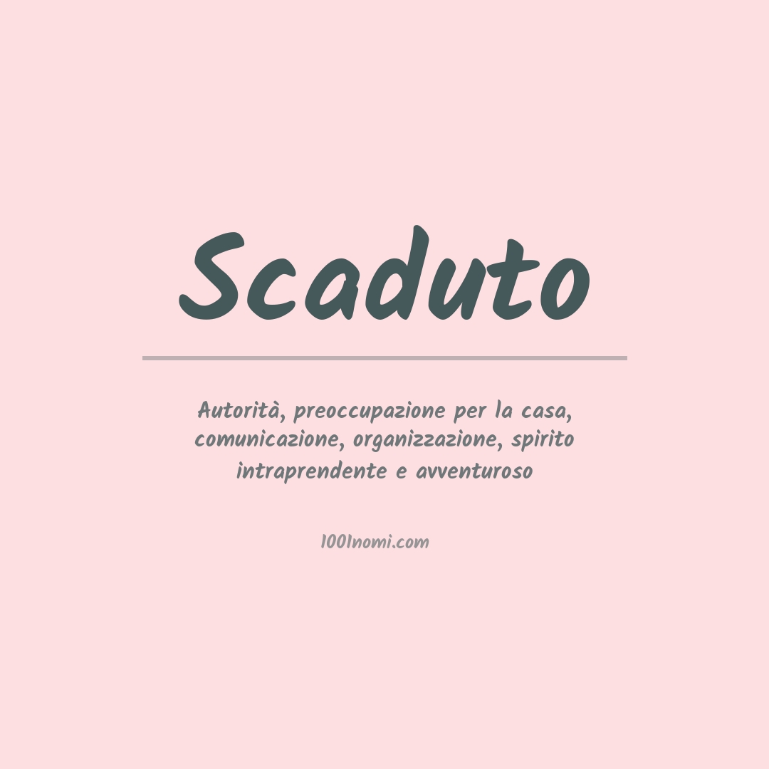 Significato del nome Scaduto