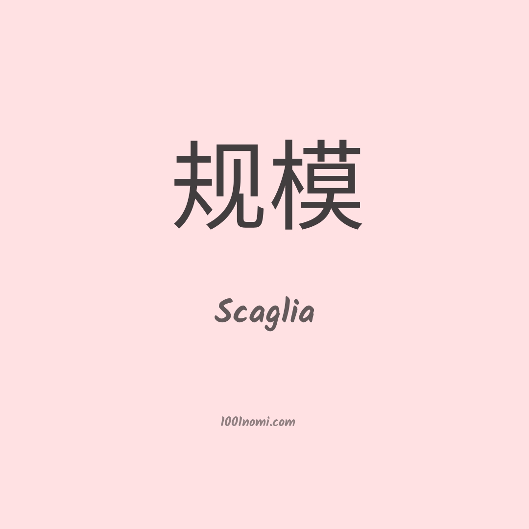 Scaglia in cinese Scaglia in cinese