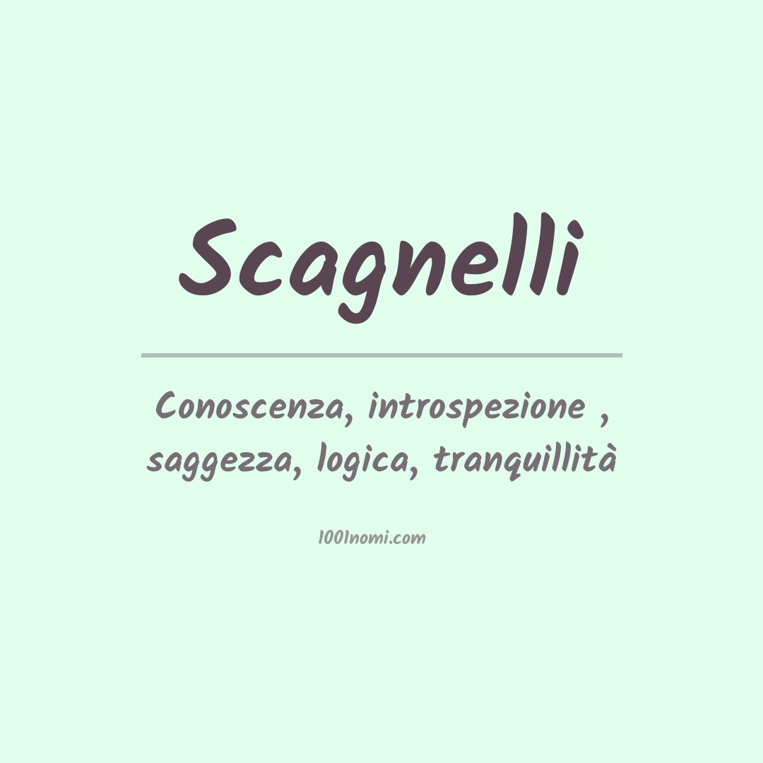 Significato del nome Scagnelli Significato del nome Scagnelli